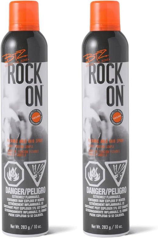 Beyond the Zone flexible hold hair spray front view; long-lasting hold with soft finish.