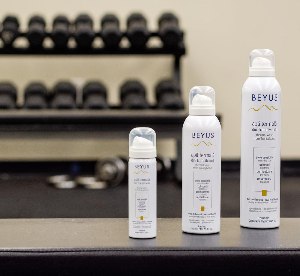 Beyus Transylvania Thermal Water hydration evidence at 10 minutes and one hour.