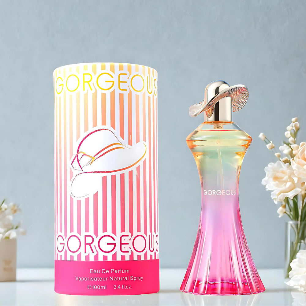 Bharara Gorgeous fragrance on a shelf ready for gifting.