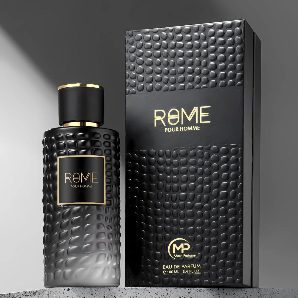 Bharara Rome Pour Homme bottle with citrus top notes for daytime freshness.
