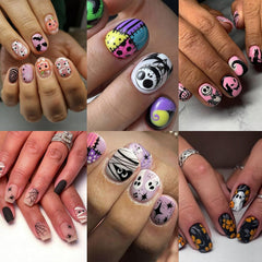 BHOOKA ghost design nails for a festive Halloween manicure with lasting shine.