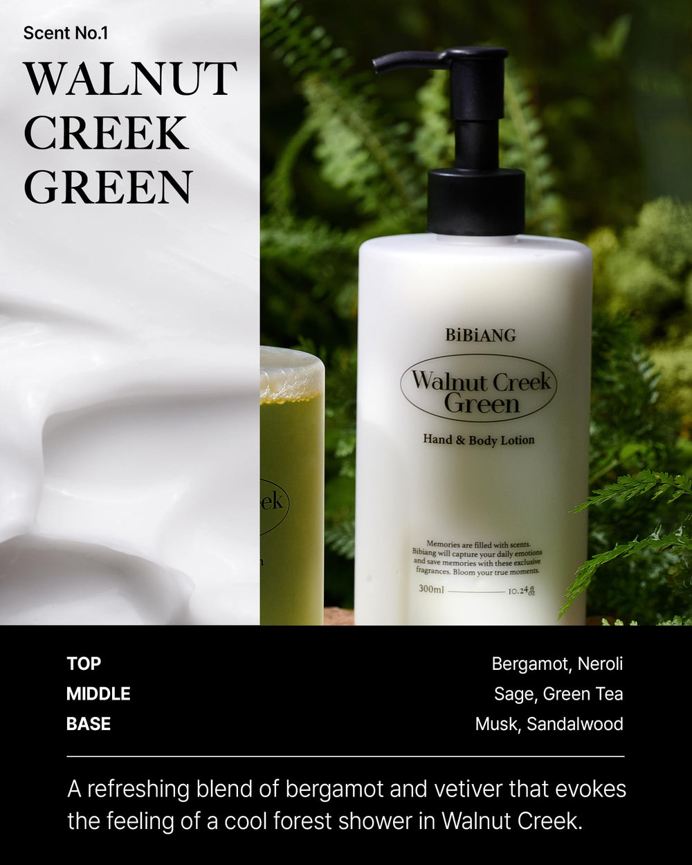 Thick cream texture of BiBiANG Walnut Creek Green for quick absorption