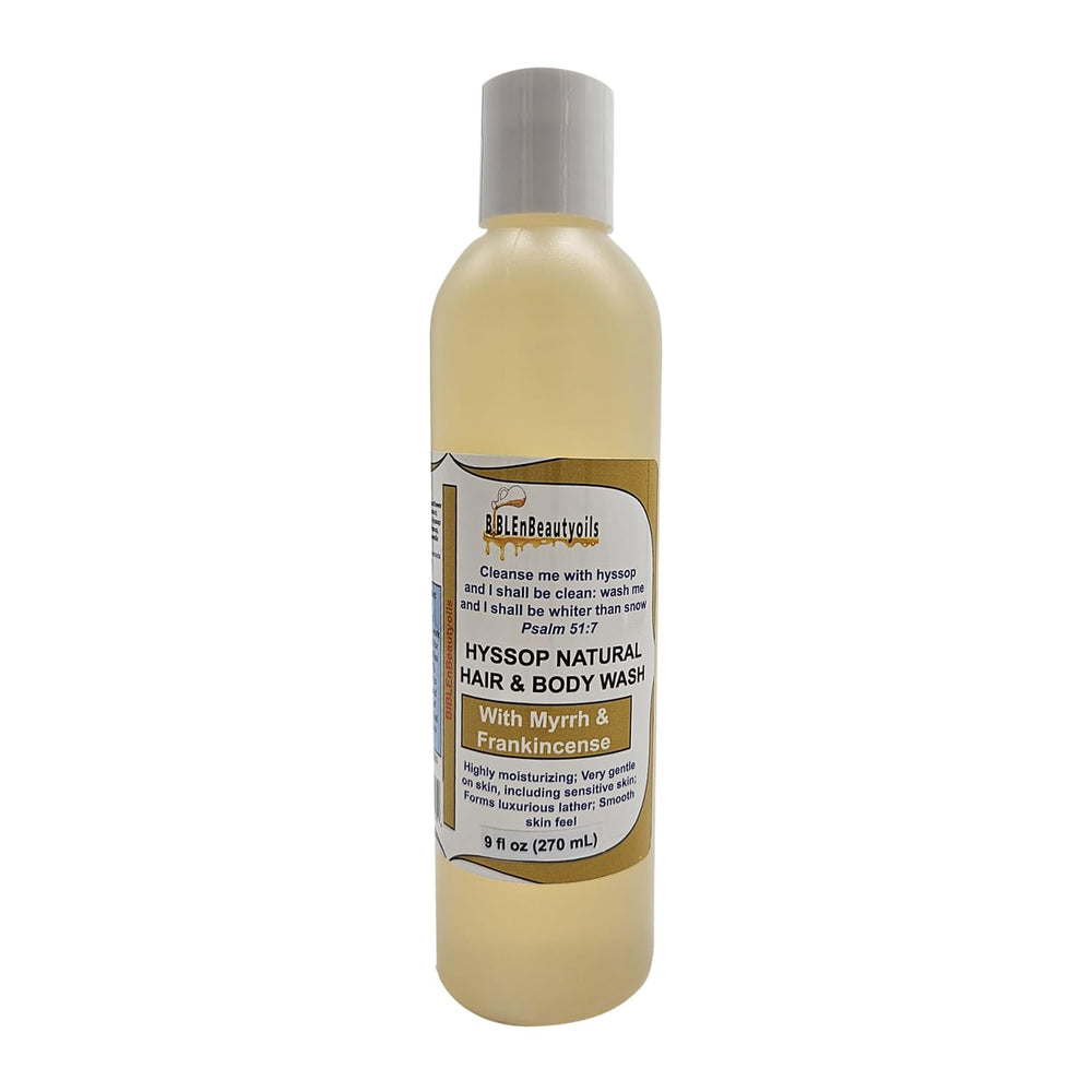 BIBLE N Beautyoils Hyssop Cleanse bottle pouring for refreshing daily cleanse