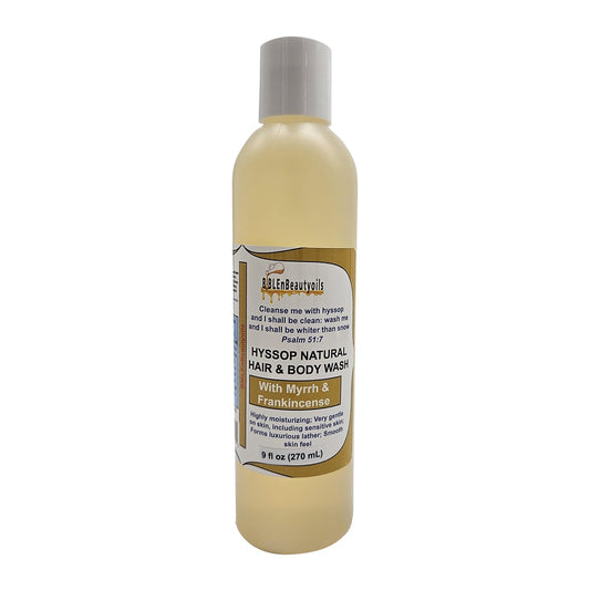 BIBLE N Beautyoils Hyssop Cleanse bottle pouring for refreshing daily cleanse