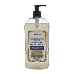 BIBLE N Beautyoils hyssop wash bottle front highlighting organic ingredients and gentle cleansing.
