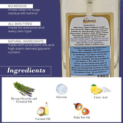 BIBLE N Beautyoils natural ingredients graphic demonstrates high natural content for gentle cleansing.