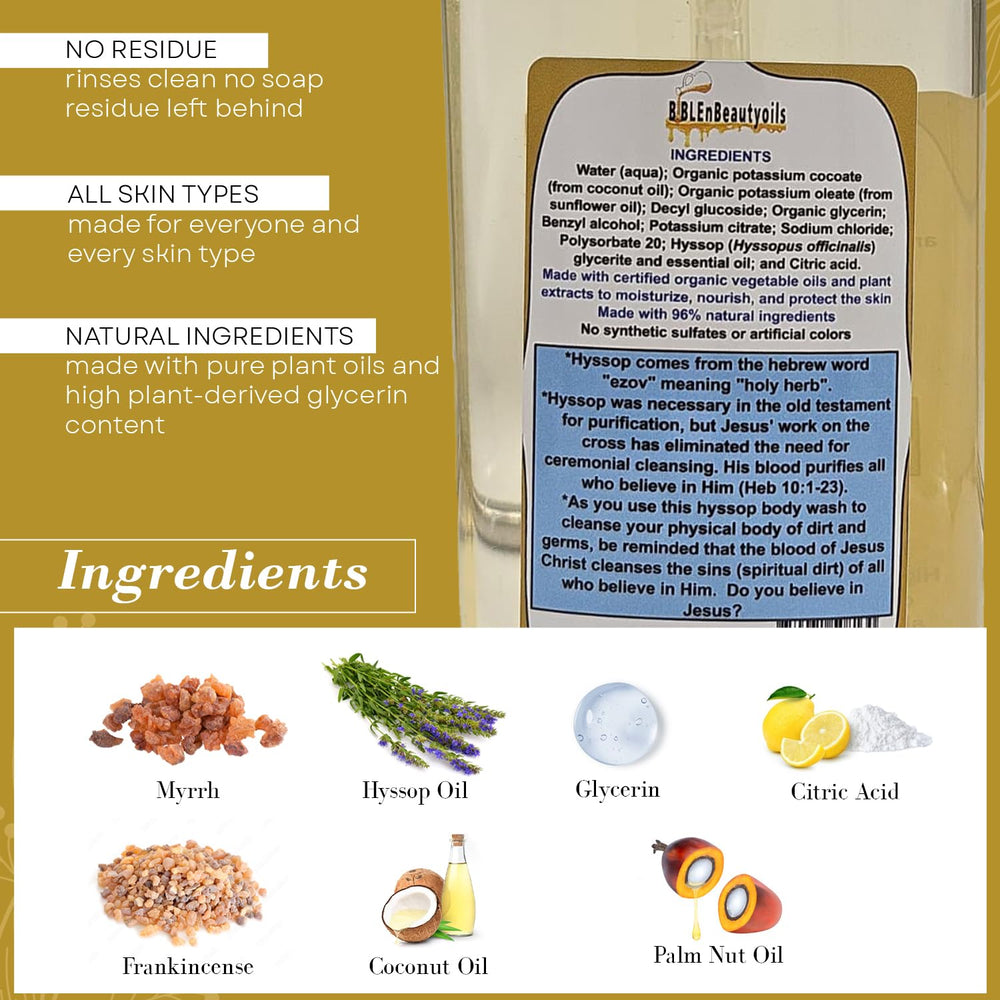 BIBLE N Beautyoils organic oils ingredients panel highlighting natural, sulfate-free formula