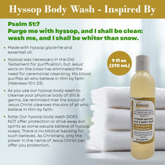 BIBLE N Beautyoils Hyssop ingredients highlight gentle cleansing with organic oils
