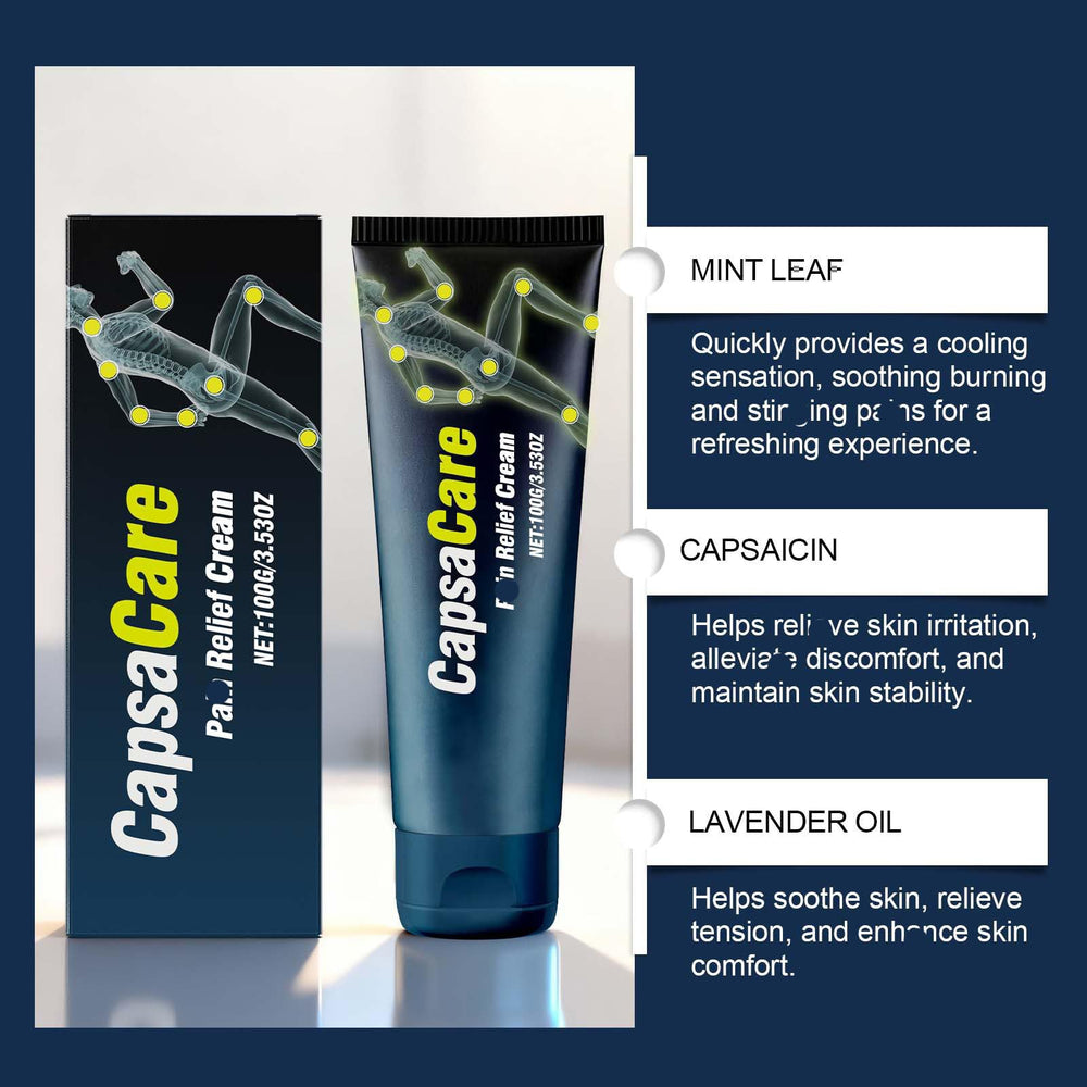 Bicotand CapsaCare Relief Cream applied to hands for comfort.