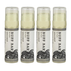 Big Crazy Buffalo Buff Bar lip balm unscented 4-pack for daily hydration