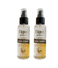 Close-up of Bigen Silkening Shine Serum texture for frizz control and shine.