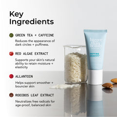 In-hand application demonstration of tapping around the eye area.