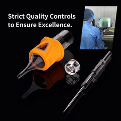 BIGWASP Energy uses surgical-grade stainless steel for durability and sharpness.