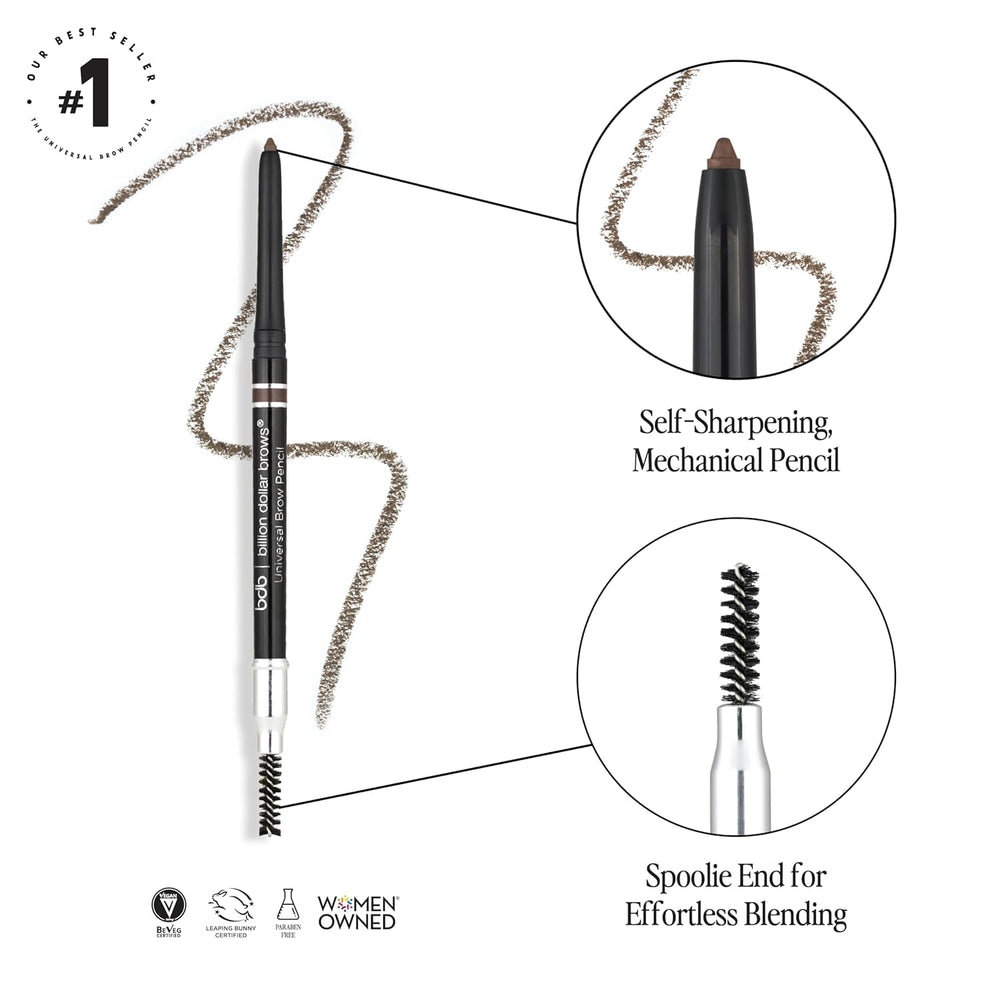 Billion Dollar Brows bdb pencil waterproof formula keeps brows defined all day.