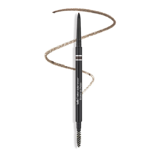 Billion Dollar Brows Brows On Point Taupe micro brow pencil cap close-up showing precision tip
