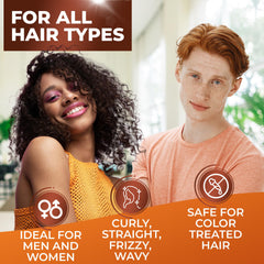 BINGO Hair Care anti-frizz shampoo scene highlights sleek, manageable hair.