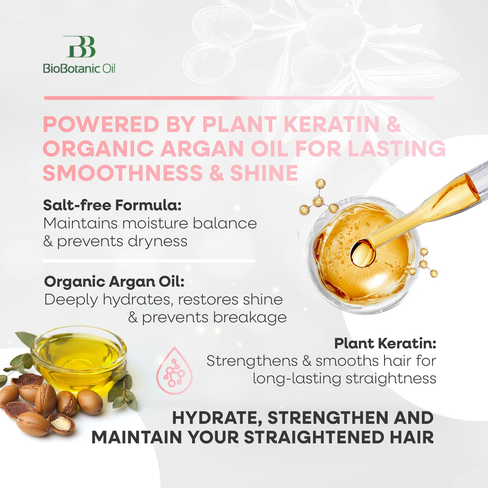 Bio Botanic Oil Magic Conditioner package demonstrates quick 3-minute hydration for dry strands.