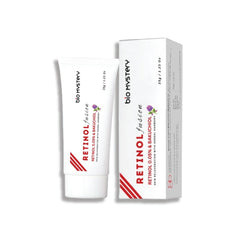 Bio Mystery Retinol Fusion Cream packaging box highlights retinol and bakuchiol blend