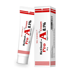 Bio Mystery Retinol Pro Night Cream 0.1 bottle close-up highlighting premium formula for smoother skin.