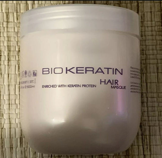 Bio PureOils Bio Keratin Hair Mask bottle for moisture in dry, frizzy hair