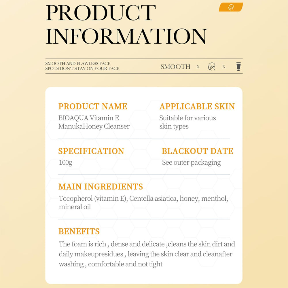 BIOAQUA Manuka Honey Cleanser after wash showing hydrated, refreshed skin.