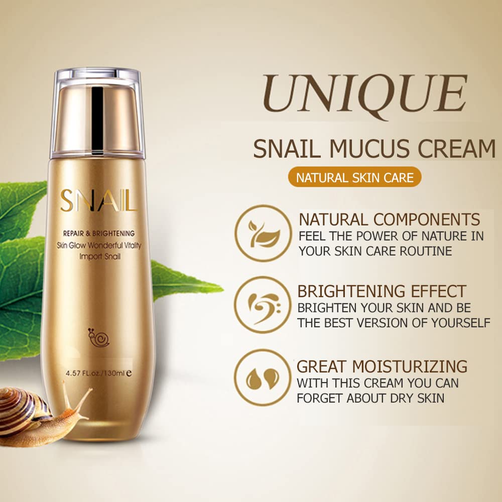 BioAQUA Repair snail mucin cream applied on hand for quick absorption