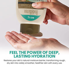 Biocare Labs Moisturizing Body Butter applied to skin for quick hydration.