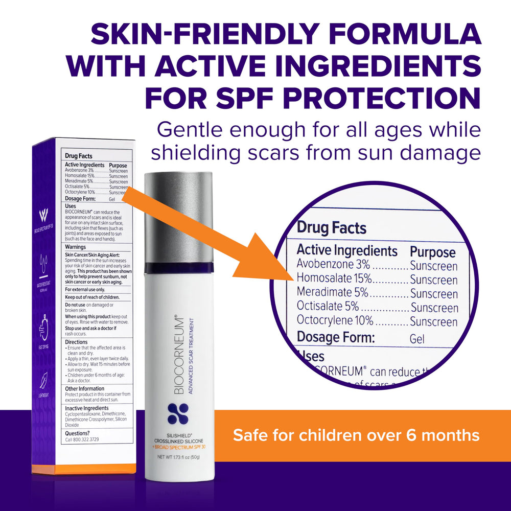 Biocorneum burn scar care ready for everyday use.