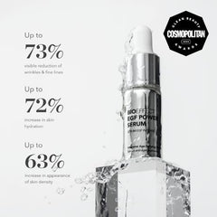 BIOEFFECT EGF Power Serum texture close-up shows silky, fast-absorbing application.