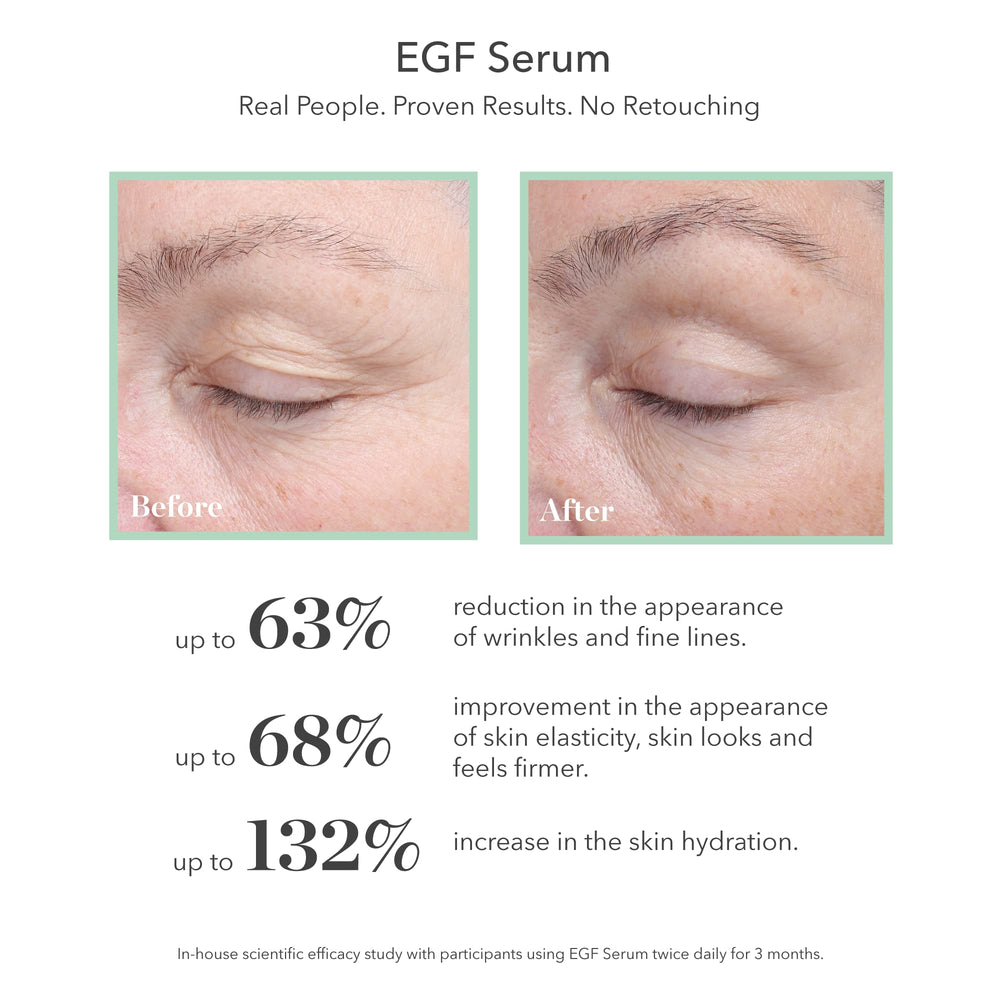 Bioeffect EGF Serum texture swatch shows a light, fast-absorbing gel.