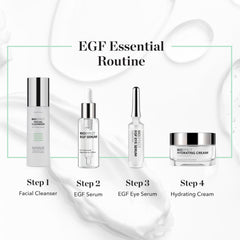 Bioeffect EGF Serum night routine setup suggests hydrating finish.