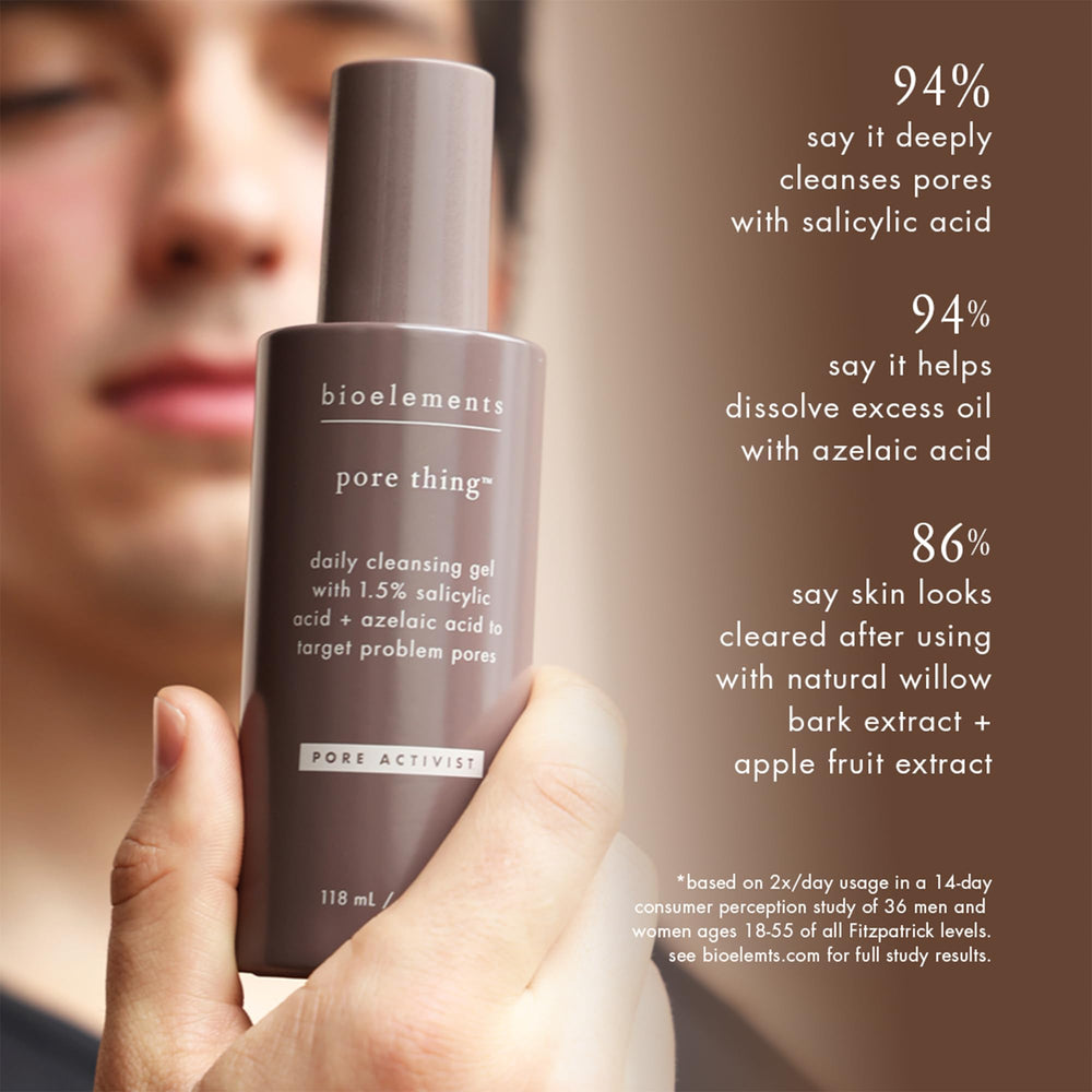 Salicylic acid aids pore cleansing in Bioelements Pore Thing