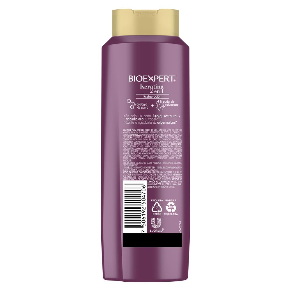Bioexpert Keratin 2in1 lather close focusing on cleansing action