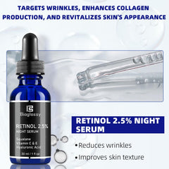 Bioglossy night serum in calm bathroom routine.
