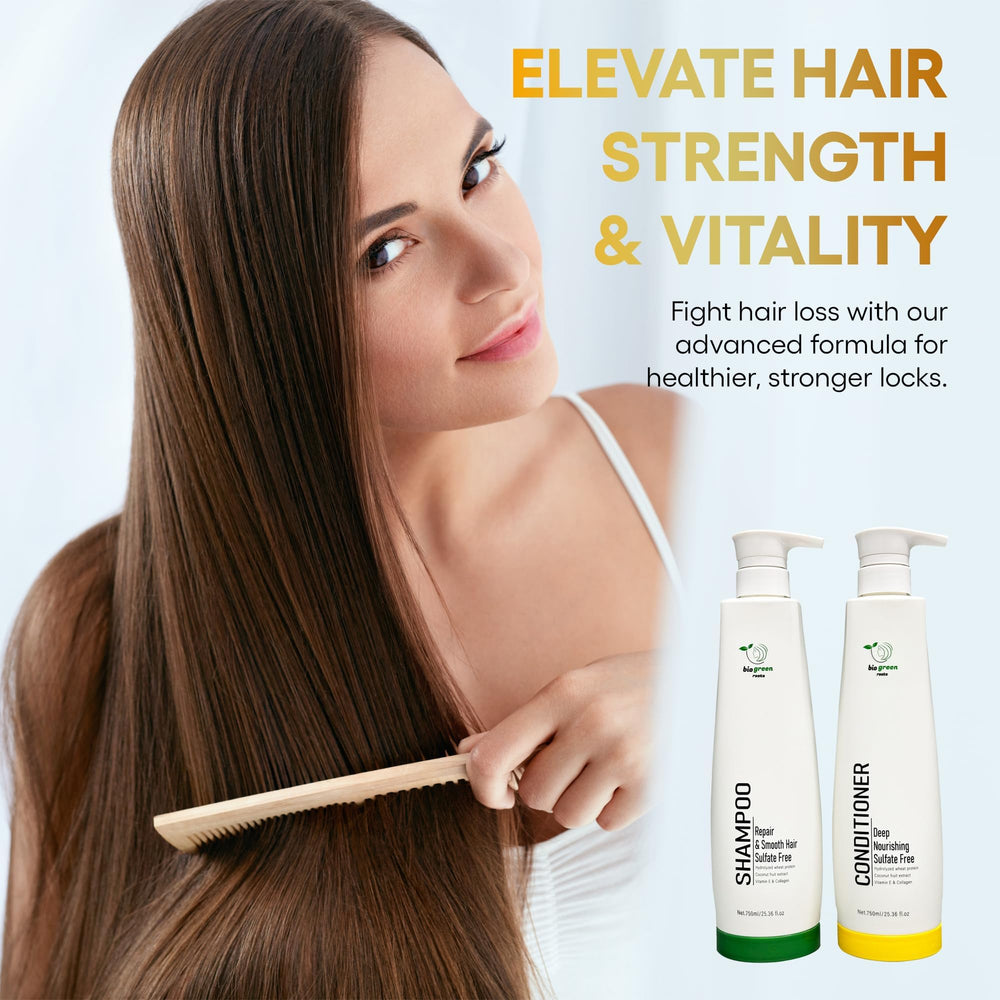 BIOGREEN ROOTS all hair types closeup shows gentle cleansing