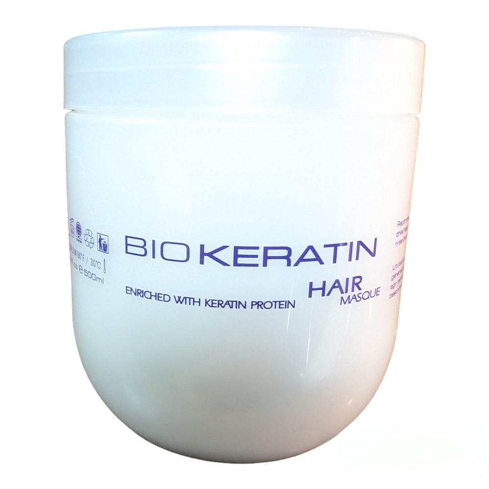 Biokeratin Moisture Repair Mask cream texture in a bowl for hair care