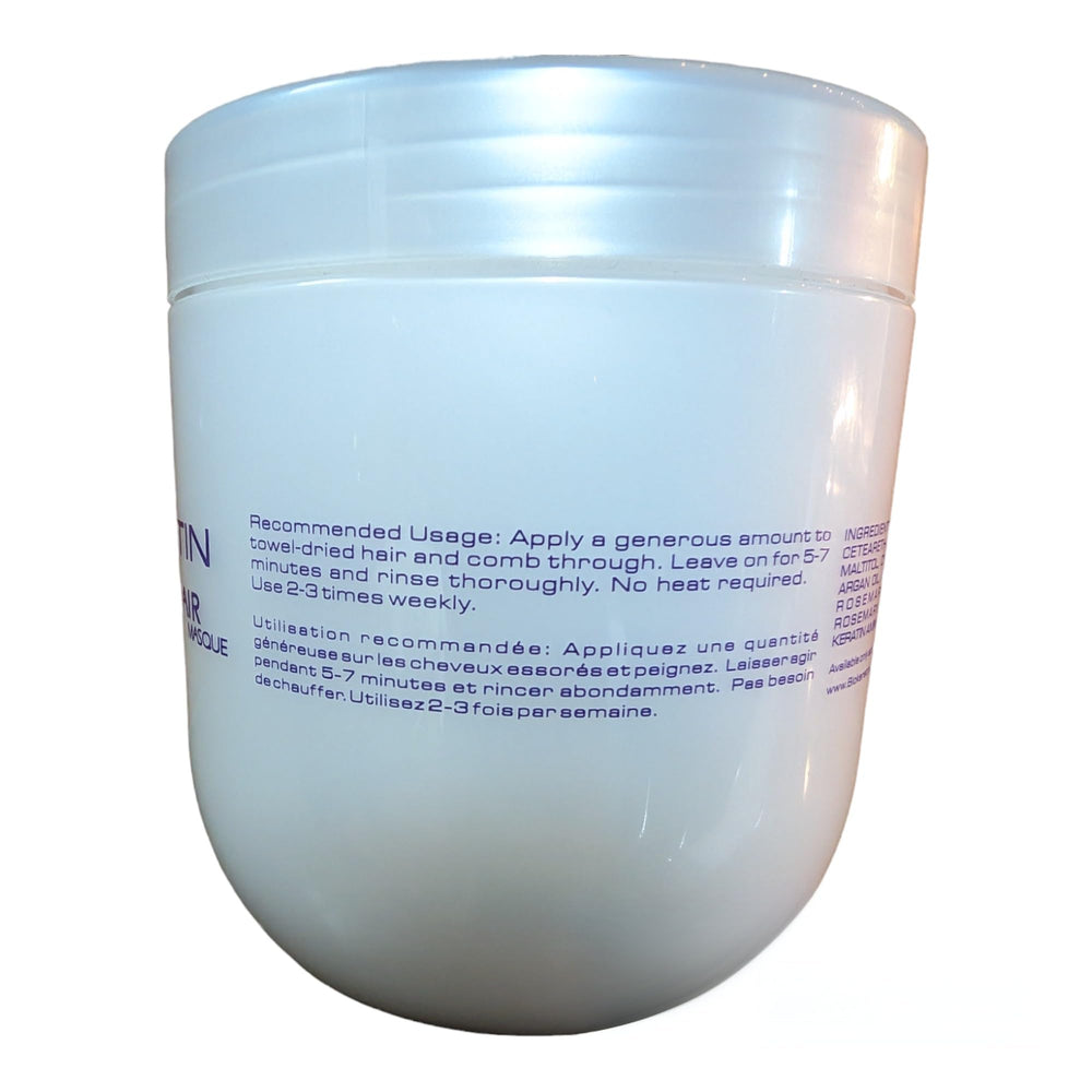 Biokeratin Moisture Repair Mask being applied to damp hair for even coverage