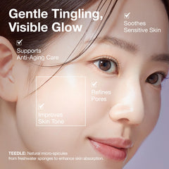 BIOOA PDRN Teedle Shot 300 during application to refine pores and texture
