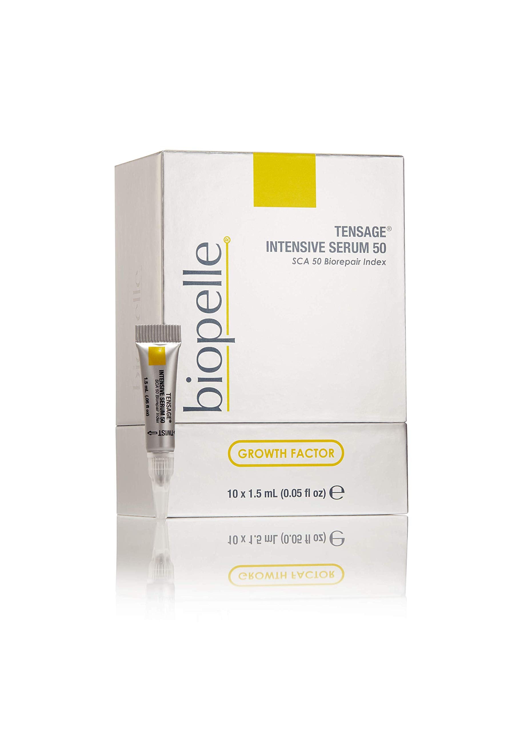Biopelle Tensage Growth Factor Intensive Serum 50 bottle for daily anti-aging care.