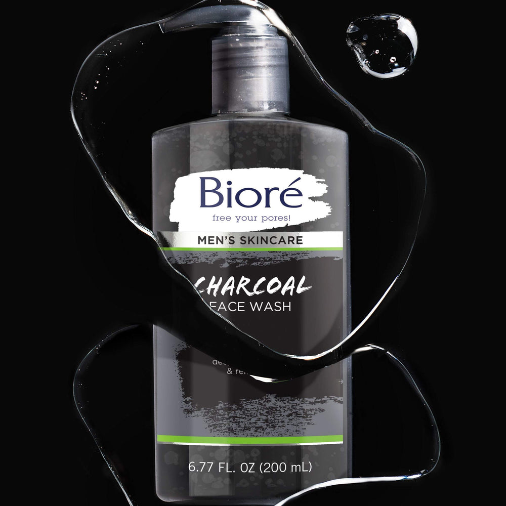 Oil-control benefits for shine-prone skin from Biore charcoal wash.