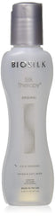 BioSilk Silk Therapy bottle front highlights premium leave-in hair care.