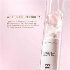 BIOSSANCE Pro-Peptide Lip Perfector glassy finish shot on lips.