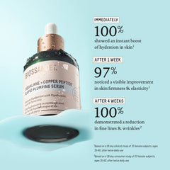 BIOSSANCE serum drop applied to skin for instant plumping