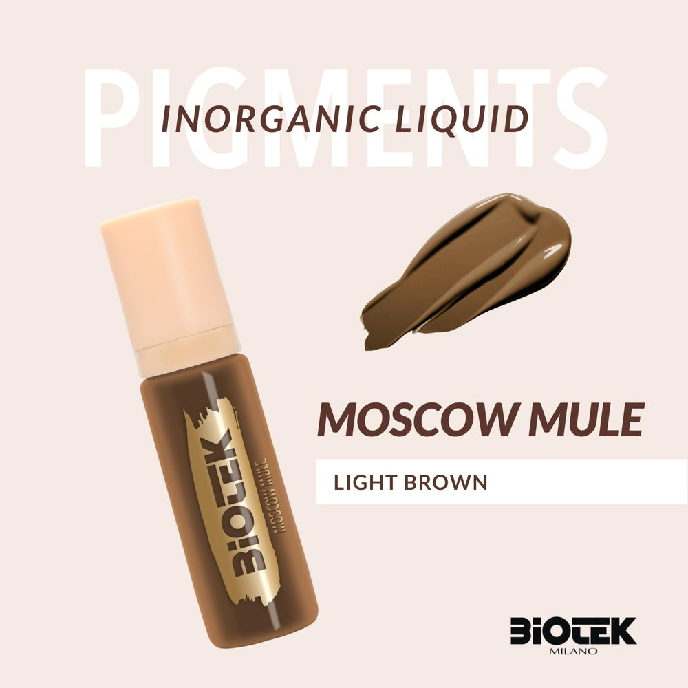 Biotek Moscow Mule brow pigment swatches showing shade range