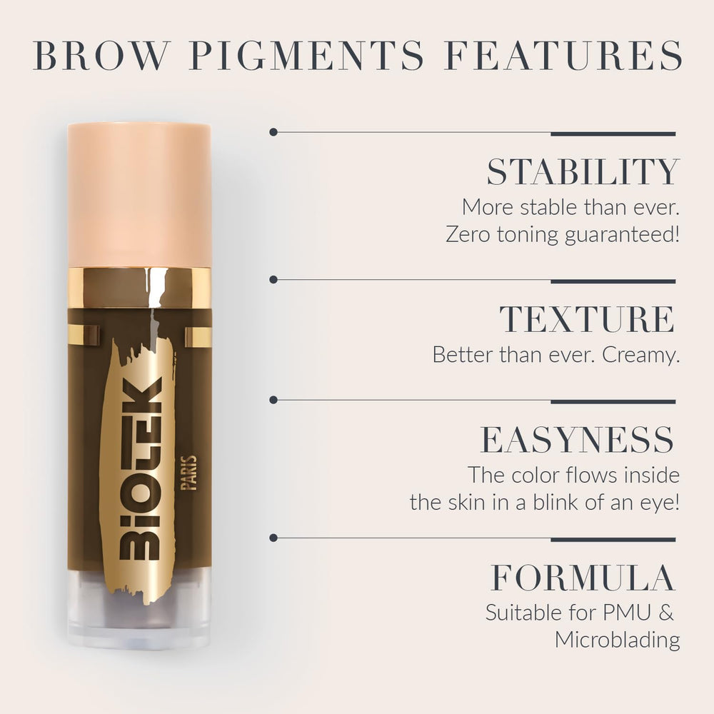 Biotek Paris brow pigment applied on brow for even tone
