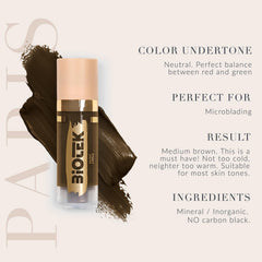 Biotek Paris brow pigment swatch showing rich creamy texture for smooth application