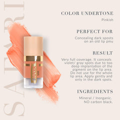 Biotek Safari Mixing Corrector Pigment used to balance lip tones after deep PMU implantation.