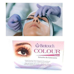 Biotouch Eye Lash Colour Tint Kit Black contents displayed for easy at-home tinting.