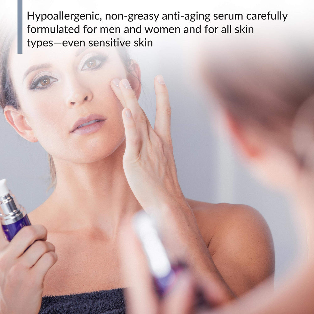 BioTrust Ageless Glow serum texture close-up showing silky, fast-absorbing consistency