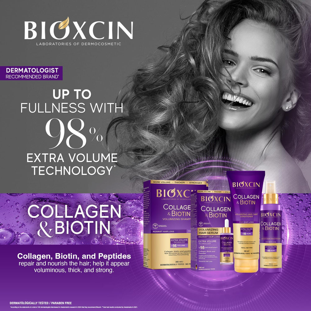 Close-up of BIOXCIN-treated hair showing thickness and shine